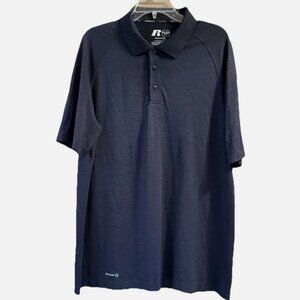 NWOT Russell Dri-Power 360 Men's Black Golf Polo Shirt Size XL